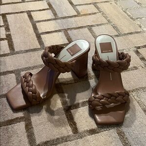 Dolce Vita Paily Brown Braided Heels